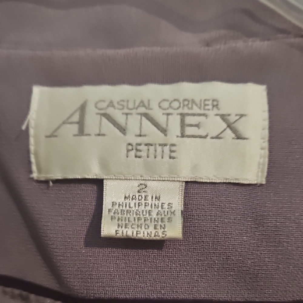 Casual Corner Lilac Womens Tailored Button Blazer Size 2 Petite - Picture 2 of 4